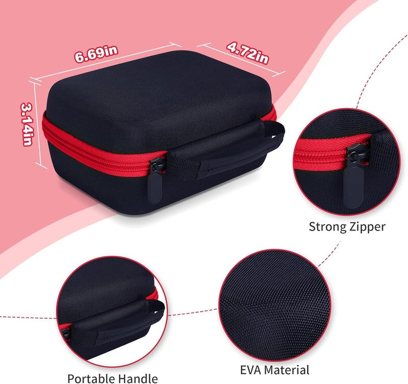 Hikkon Kids Camera Case Fit for ESOXOFFORE/Dylanto/Yehtta/HiMont/Gofunly Instant Print Camera Toy,Portable Digital Camera bag Storage Holder Organizer(Case Only) - Black&Red - Image 3